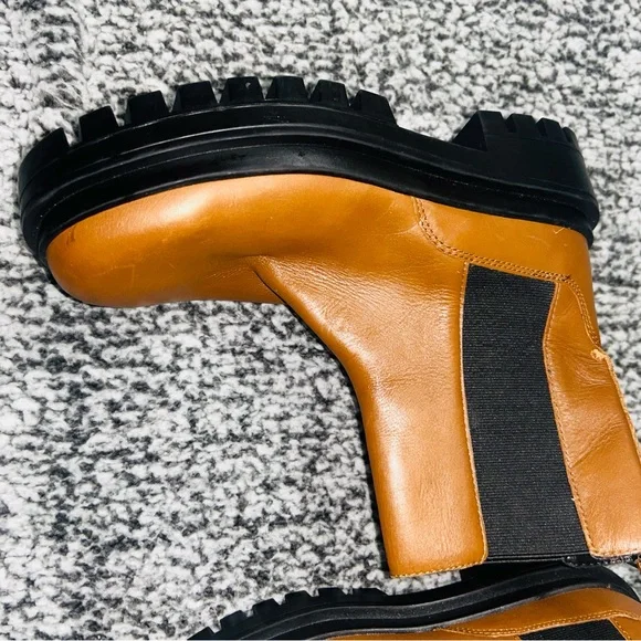 ZARA Tan Leather Ankle Boots - Picture 3 of 10